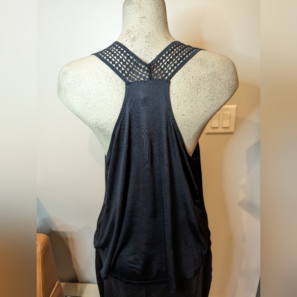 New Blue razor back Strappy crochet V Neck tank H&M Size M, - Picture 3 of 4